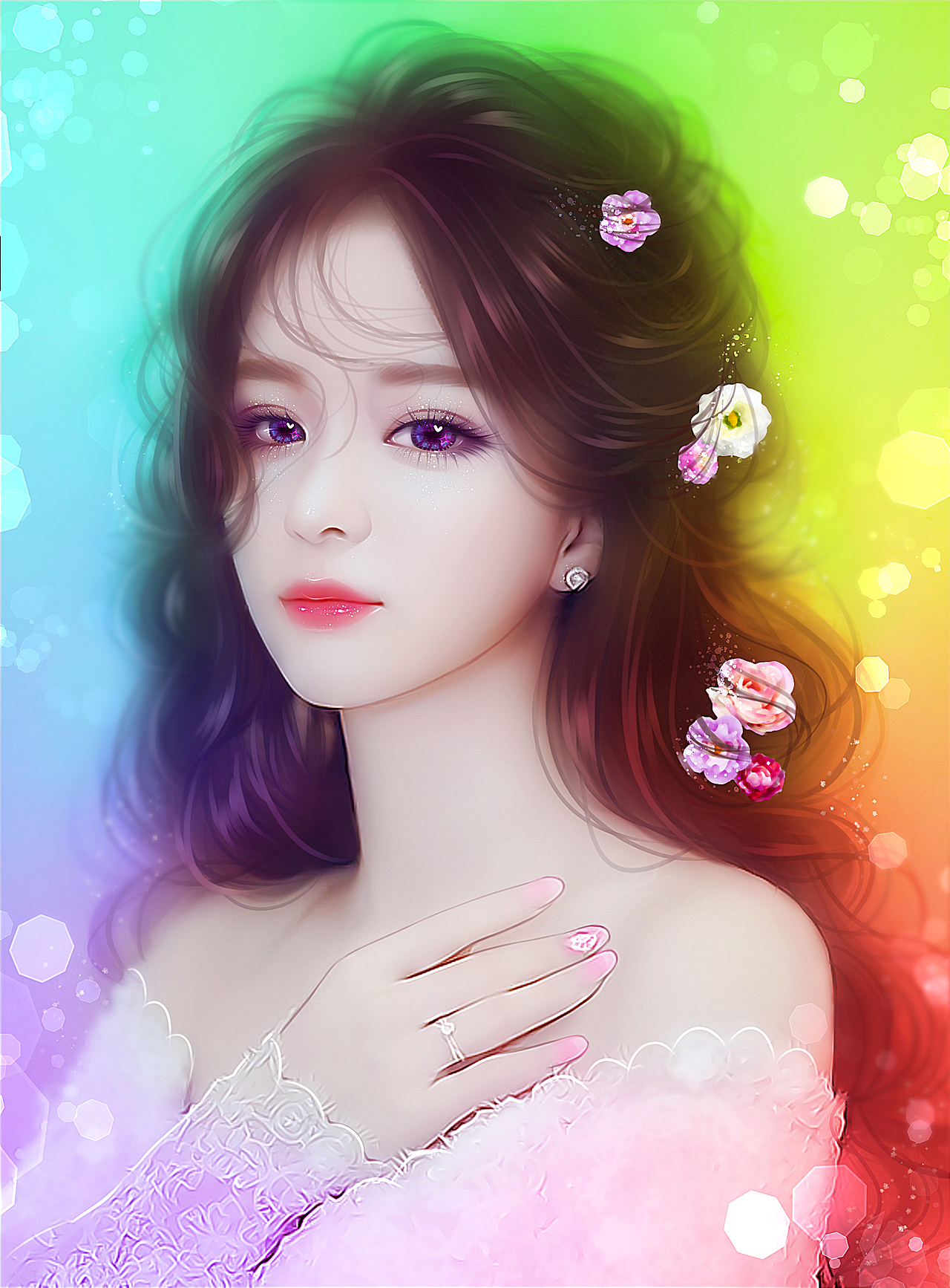 七彩风格照片转手绘