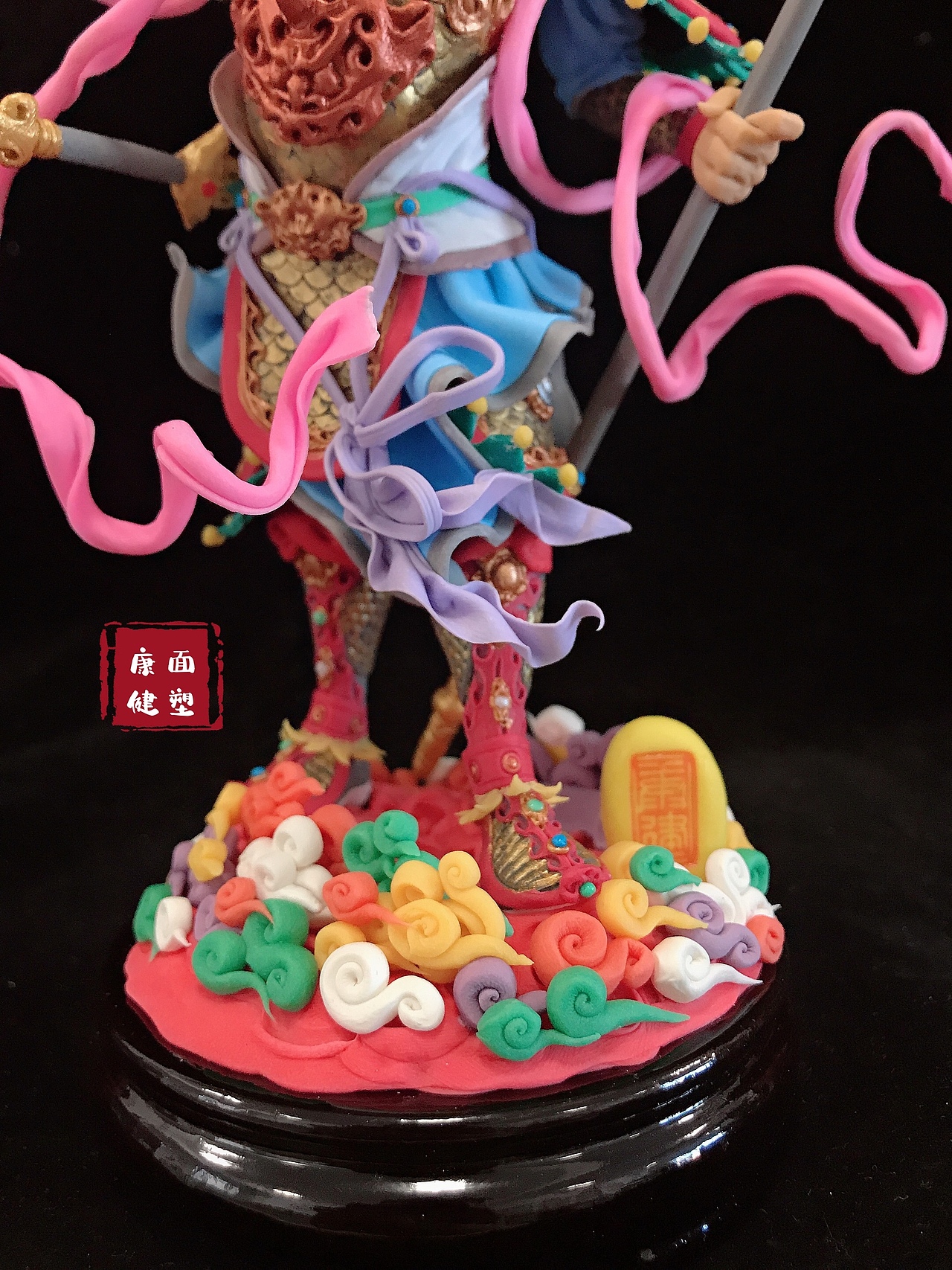 康健面塑作品《二郎神·杨戬》