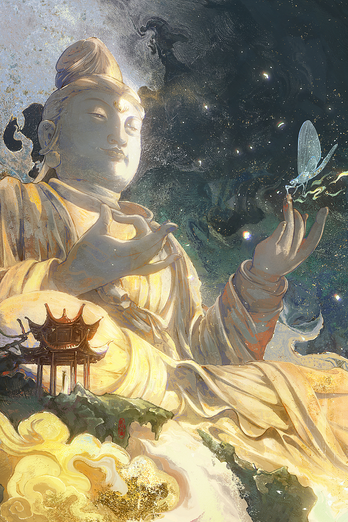 恰如仰头见春台 | 含绘画过程（图ZMzM3NzY0NDYw） - 艺术插画 - 站酷设计师慕白__原创素材 - 站酷ZCOOL
