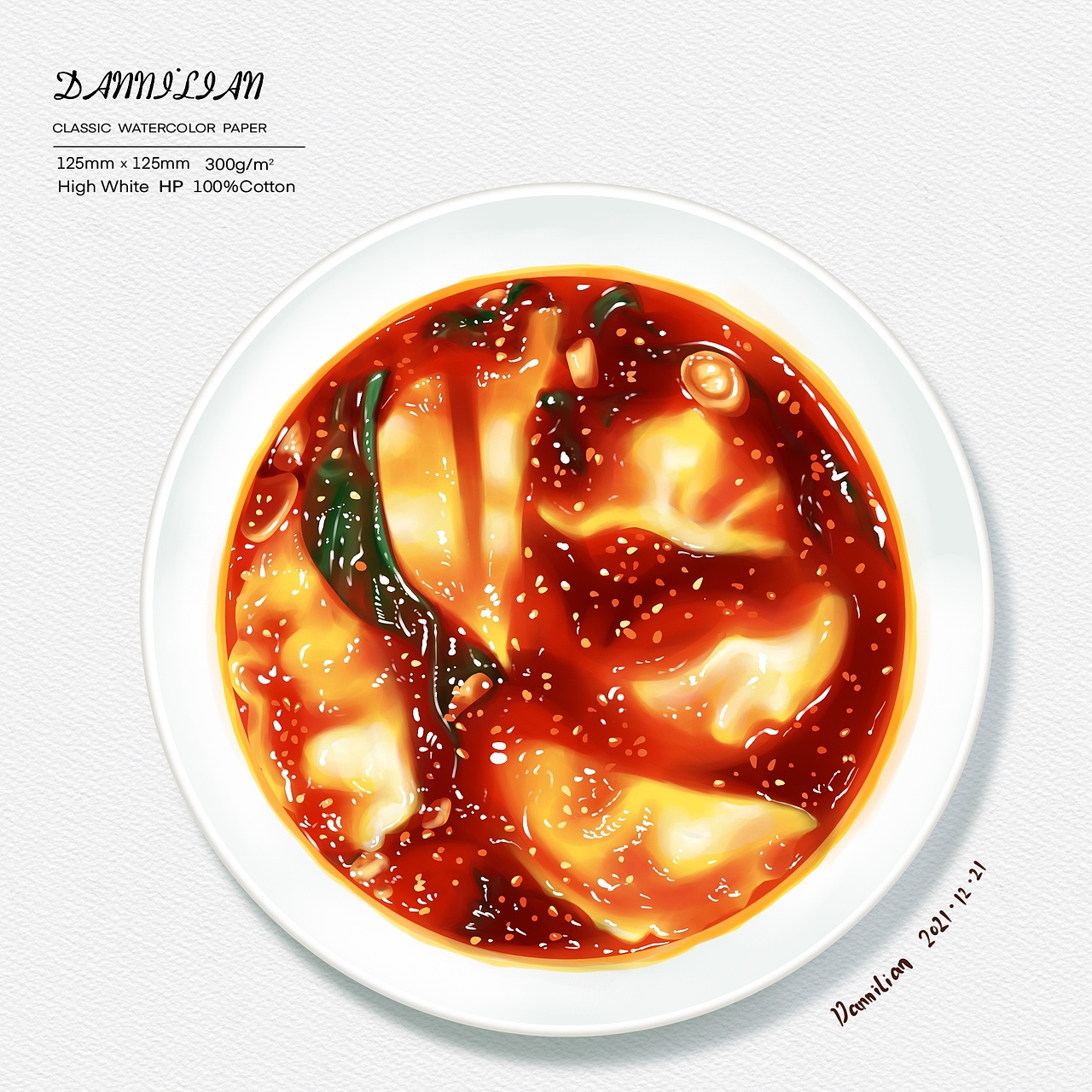 发一组最近画的美食插画