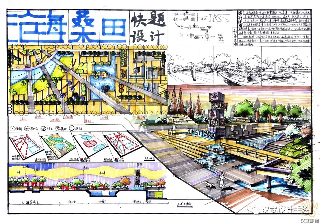 汉武手绘 环艺 建筑 规划 平面 动画 数码 工业设计手绘培训