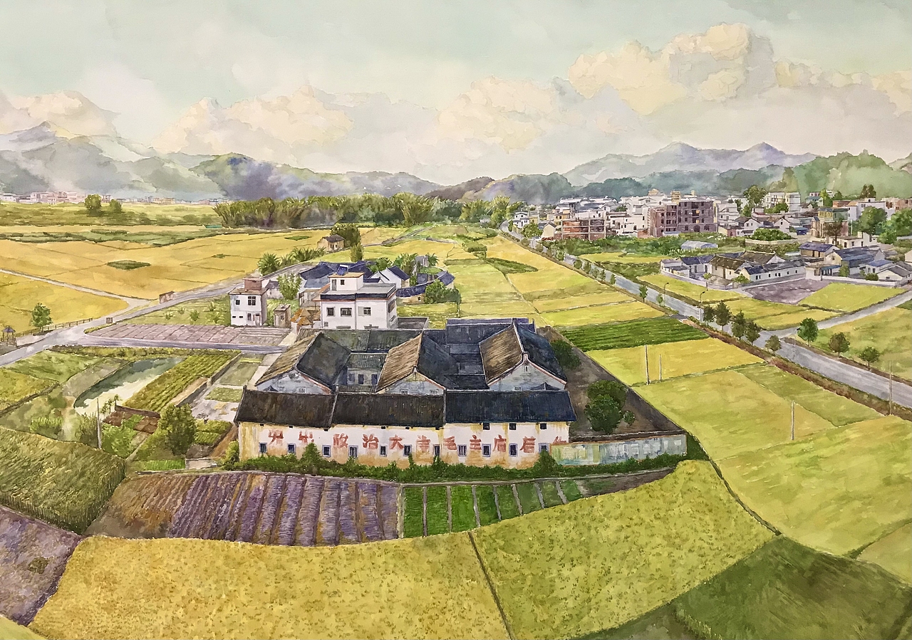 客家文化，围龙屋（图ZMzM3MTIyNTIw） - 艺术插画 - 站酷设计师只会画车的男孩原创素材 - 站酷ZCOOL