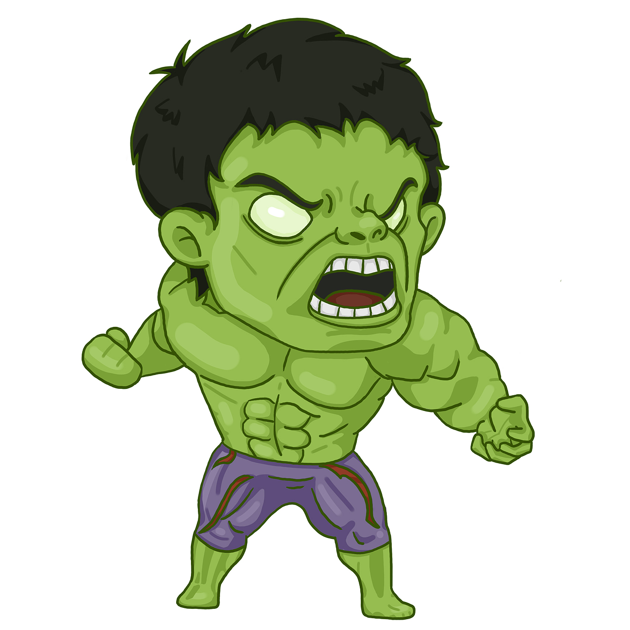 绿巨人美国队长4原创作品插画创作习作复仇者联盟漫威q版