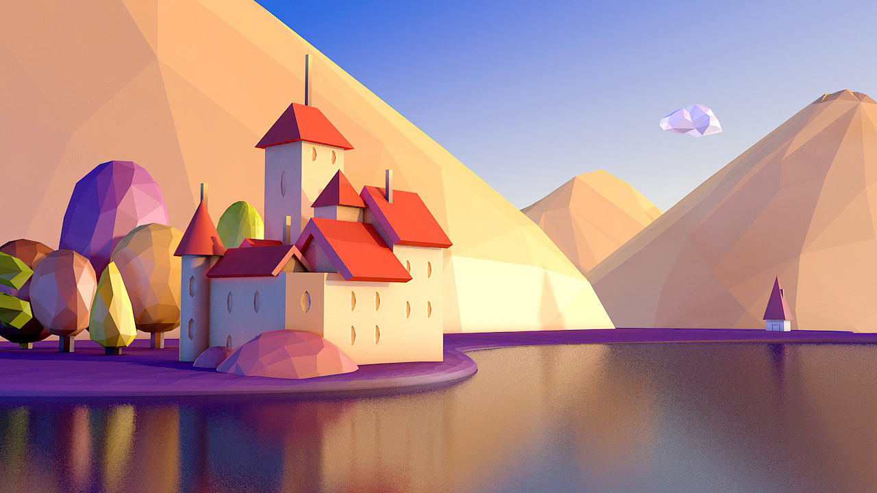 风景插画转C4D表现(一)