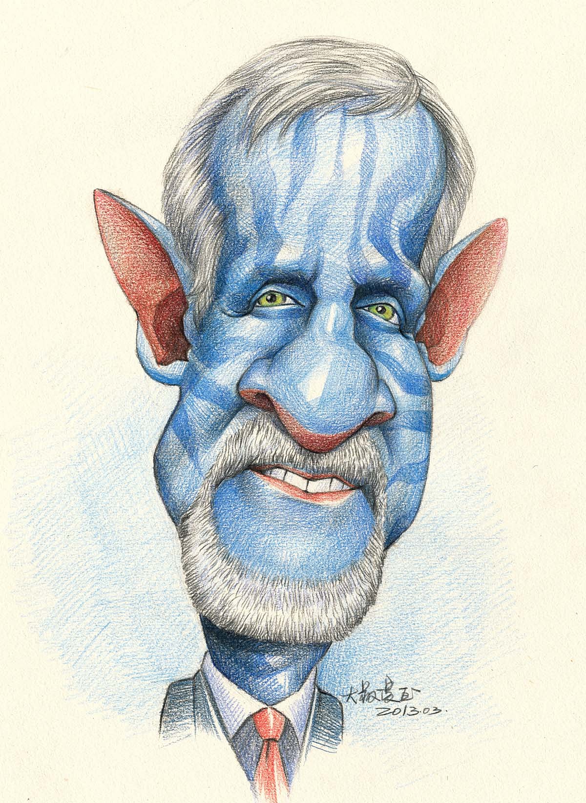 国外导演漫像似颜绘肖像漫画大叔漫画王西振培训