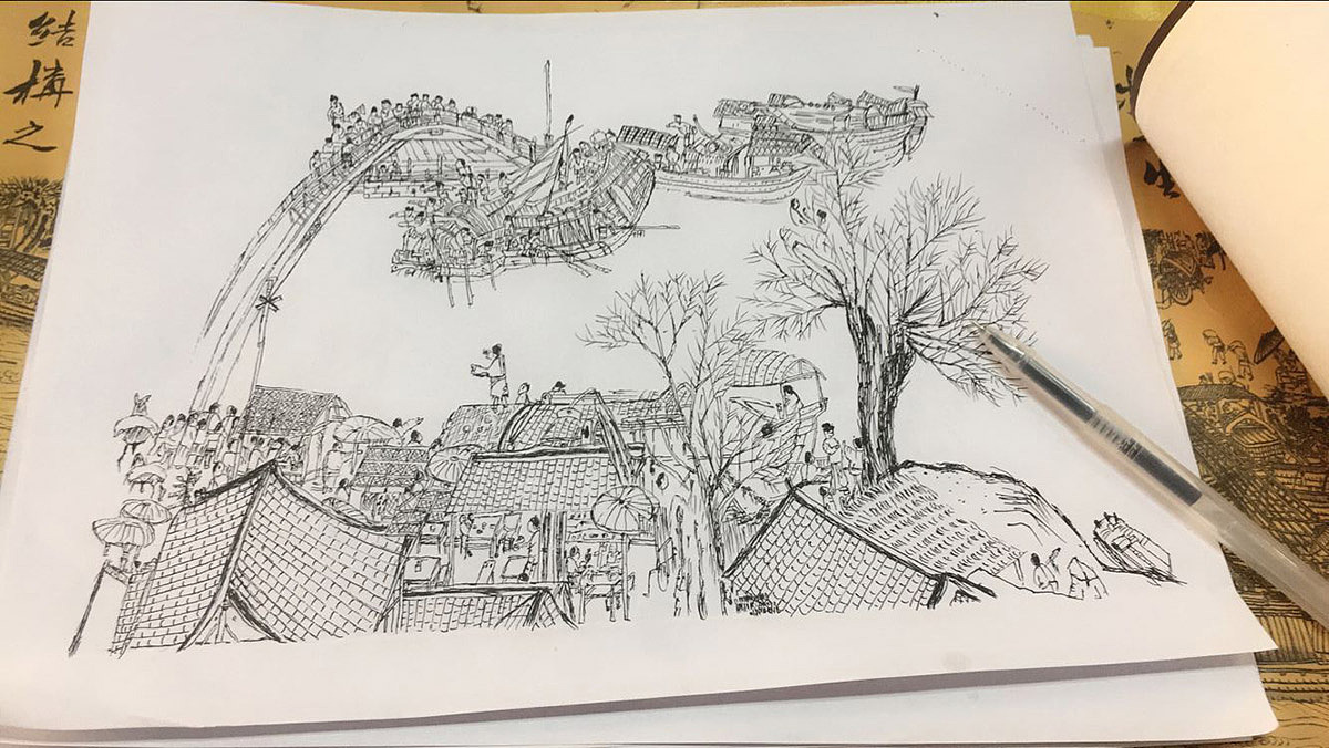 清明上河图白描