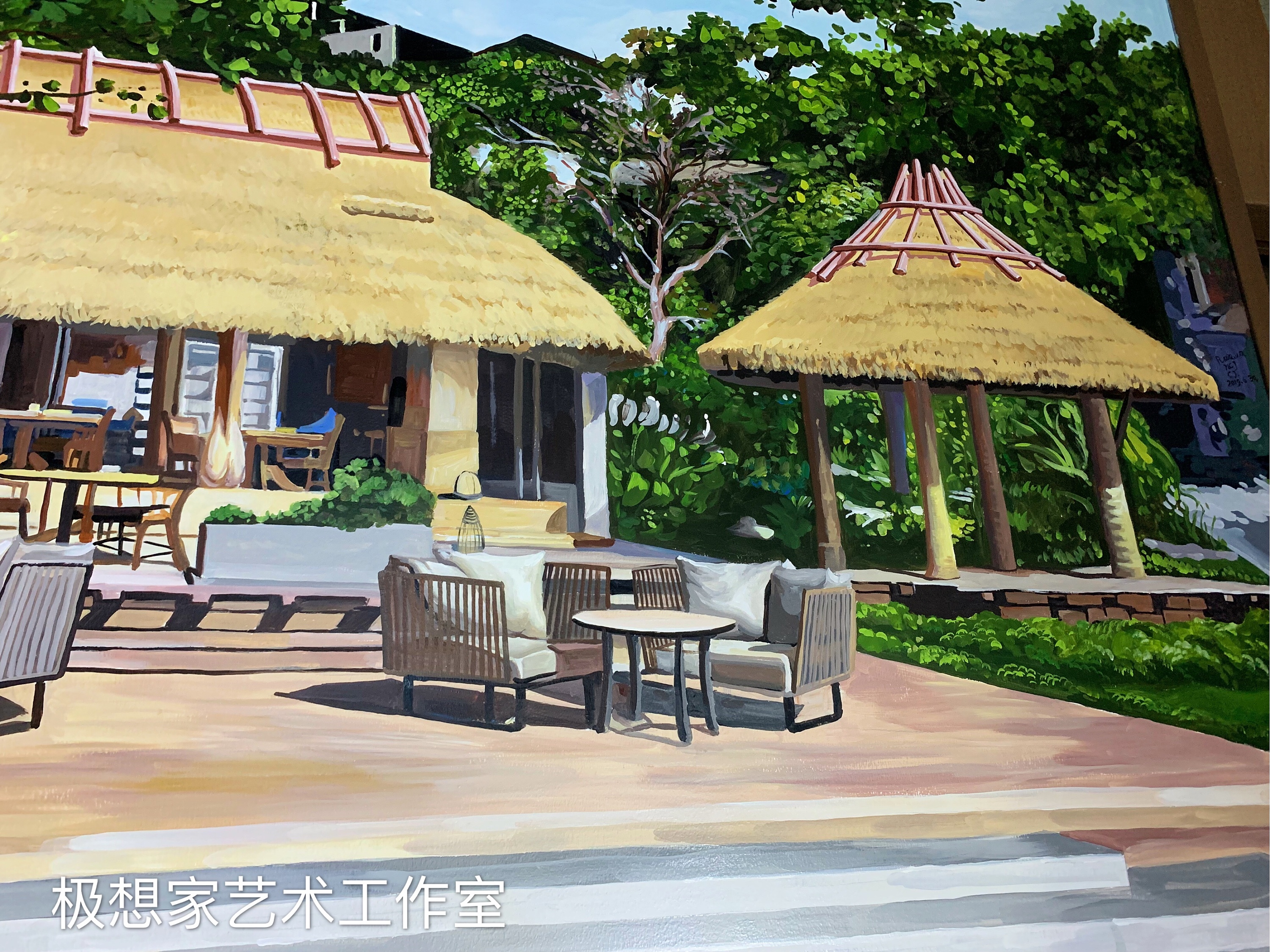 【海口风景墙体绘画】|其他|墙绘/立体画|crazyriot - 原创作品