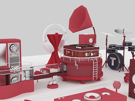 c4d 工厂场景 音乐工厂