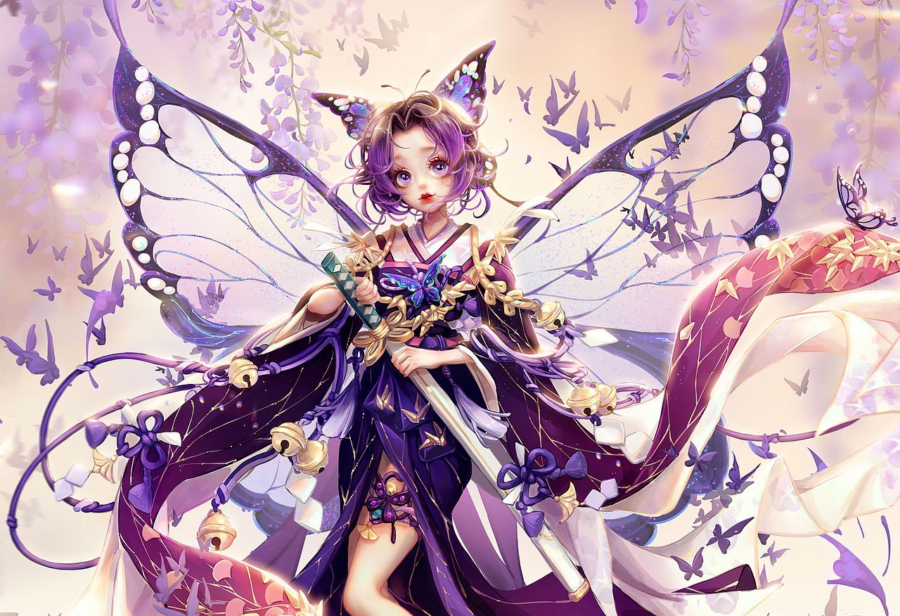 蝴蝶忍（图ZMjM2OTg1MTU2） - 艺术插画 - 站酷设计师小白酱milkyu原创素材 - 站酷ZCOOL