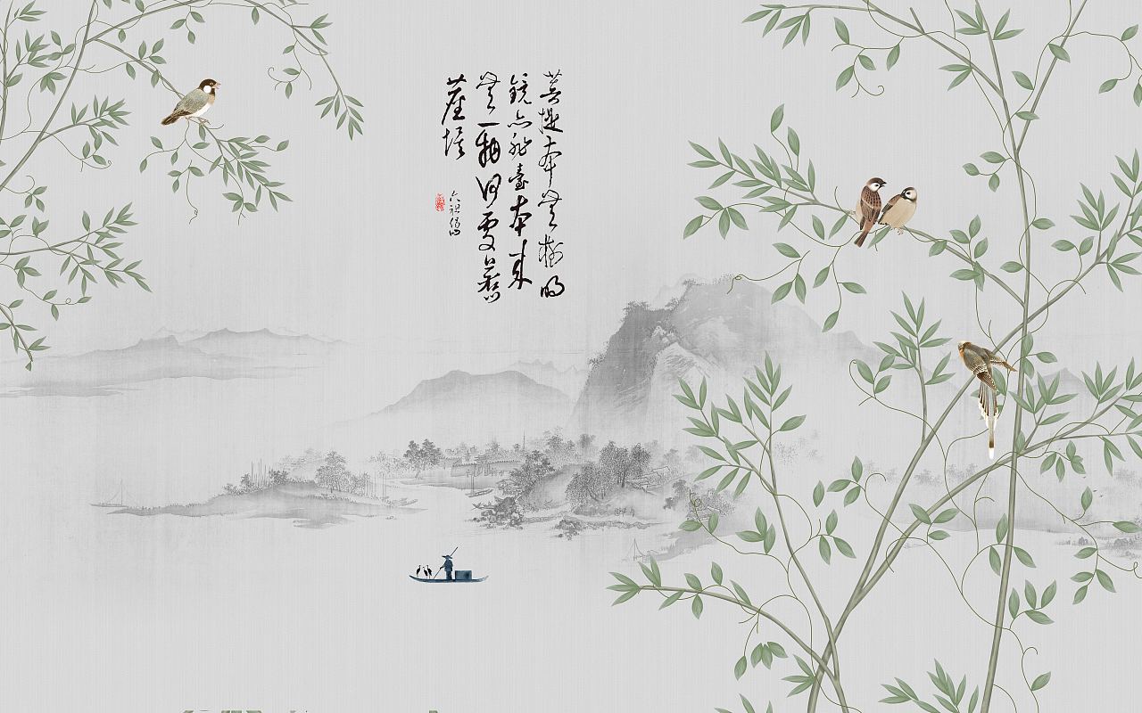 纱画、文创卷帘图案-花鸟（图ZMjg0NTU4MjY4） - 图案 - 站酷设计师裕隆家居原创素材 - 站酷ZCOOL
