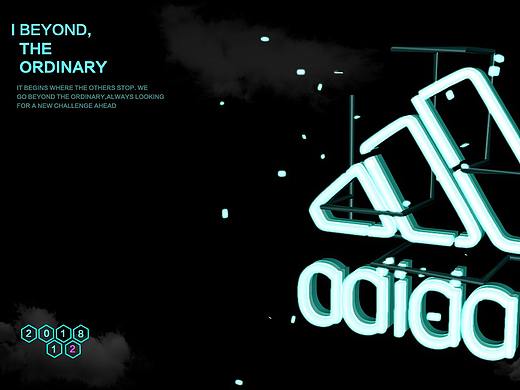 C4Dadidas标志霓虹灯效果