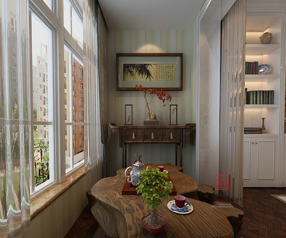 设计说明: 本次设计是围绕着“新古典"这一主题展开的,简洁·雅致·空间有种种冲突的美感,敢于表现又有些收敛,兼具理性与感性的风格,足以诠释典雅清新,时尚风格的内涵空间就是在这样的色彩和元素搭配中变得前卫而独特,拥有着一种不同寻常的魅力。简单的生活透着极致的浪漫与包容,在简洁的造型里体会到放松闲适的味道,在明快的色彩中感受着心情的愉悦。
主体家具的形式 都统一采用实木框架,黑檀木贴皮,表面黑色亚光油漆及香槟色装饰。软包面料多采用能够体现雅致度的绒布和皮革,色系统一在米灰色、白色调、灰绿色、上中性色,突出舒适度和温馨感。窗帘面料采用垂感较好的丝绒面料为主,搭配真丝质感纱帘,再以流苏花边点缀,色调控制在咖啡色系上,充分表现典雅。装饰画采用映像派风格手绘油画,色彩上可以出挑一些,画框统一选用简欧风格木制香槟色系。配饰的选择上多为米、白色系,少量鲜亮色彩作为点缀。充分运用缜密而细腻的木,加上棉麻、绒布、皮质等各种材质的组合。整个空间不因家具的纯正深色感到压迫和沉重。铜制的艺术品、玻璃的摆件、陶瓷的瓶罐等,营造出深浅变化的剔透空间与生活品质。祥云的元素的融入将西方优雅与东方灵性相糅合,而极具时尚魅力的波普纹样组合,在情绪交错、花纹横陈的靡靡氛围中,生命也展露出妖冶的一面。<br>