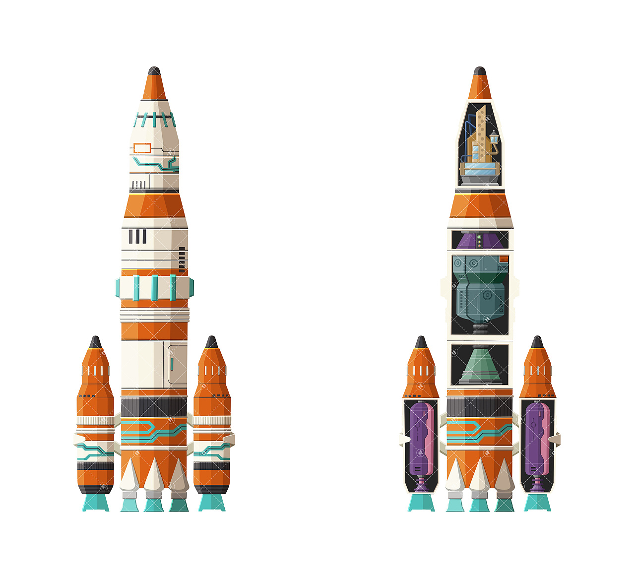 太空系列飞行器设计|插画|商业插画|稻鲤doli - 原创作品 - 站酷