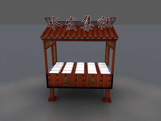 古色古风集市摊位设计3D效果图