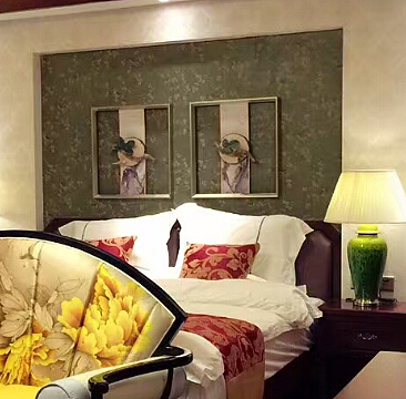 床头背景装饰画沙发搭配集恒新中式#欧式#古典#现代#