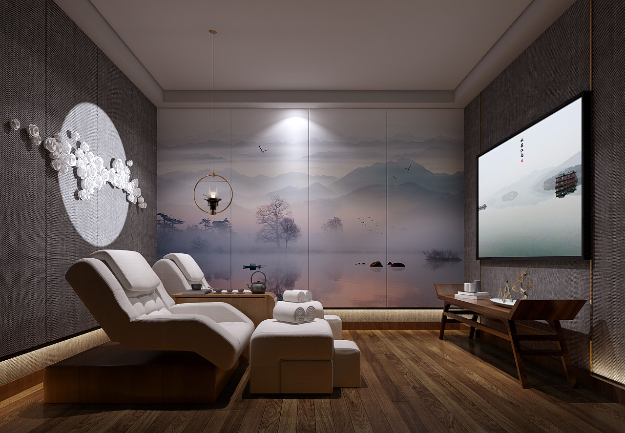 足浴会所店设计装修风格大全,高端足浴店装修设计