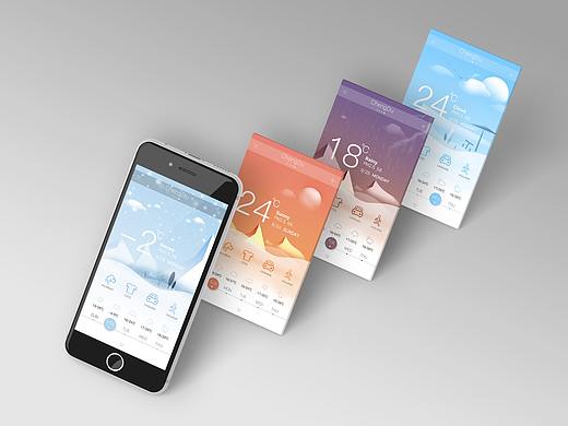 天气APP（个人主页-ZMzE2NjM2NzI=） - APP界面 - 站酷设计师HowieAn原创素材 - 站酷ZCOOL