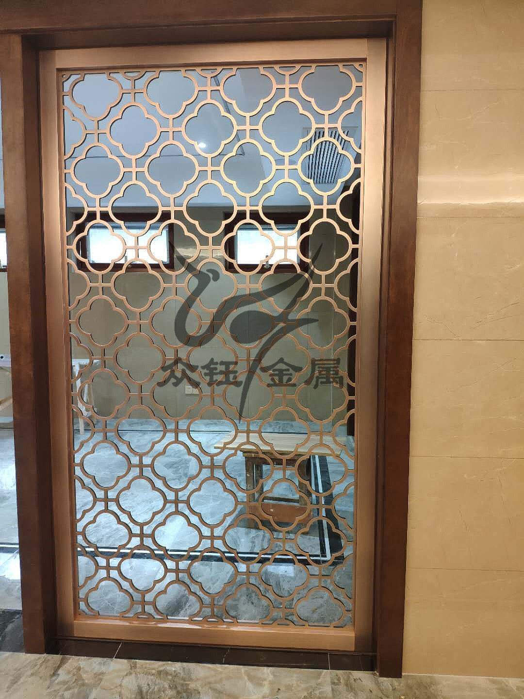 经典仿铜不锈钢屏风  设计制作安装一体