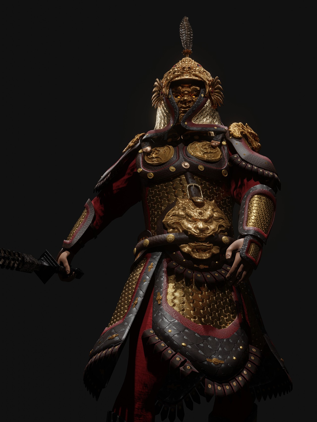 天神——明光铠|三维|人物/生物|sunruoyang - 原创作品 - 站酷