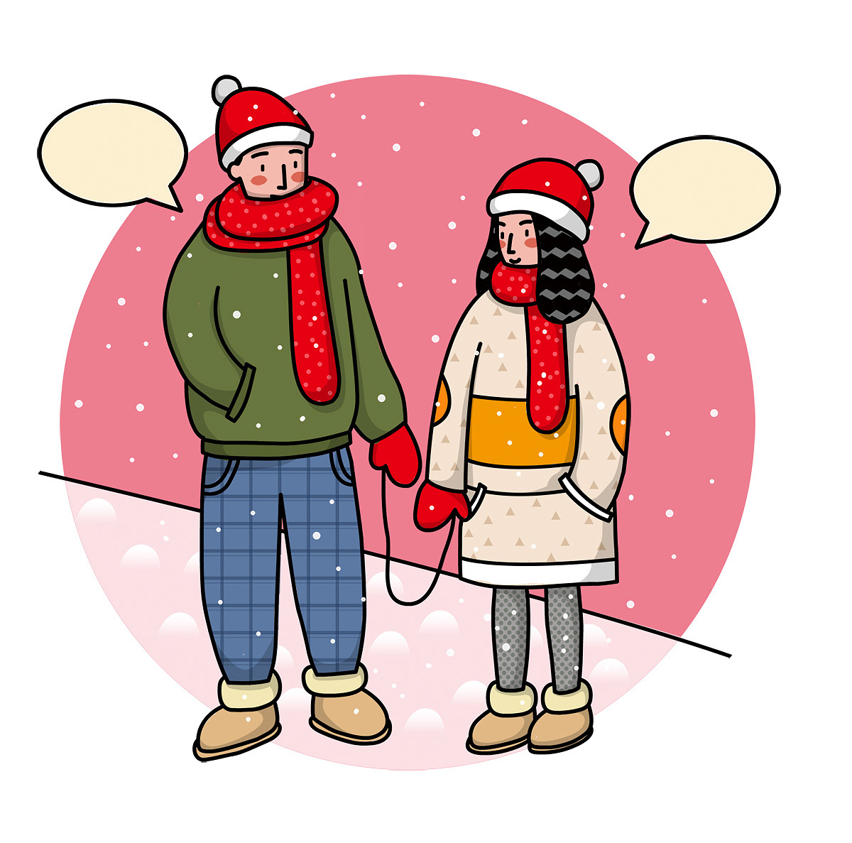 冬天快乐（图ZNjY3MTE1MjA=） - 商业插画 - 站酷设计师crysta1211原创素材 - 站酷ZCOOL