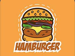 美食卡通色彩插画