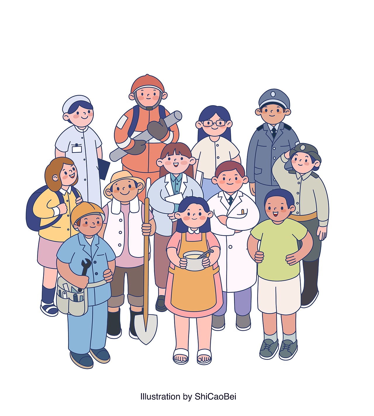 International Workers' Day － 五一劳动节（图ZMTk5ODA0NjY4） - 商业插画 - 站酷设计师食草贝原创素材 - 站酷ZCOOL
