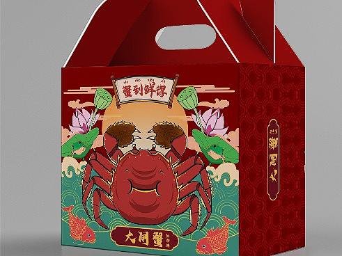 大闸蟹包装礼盒-国潮