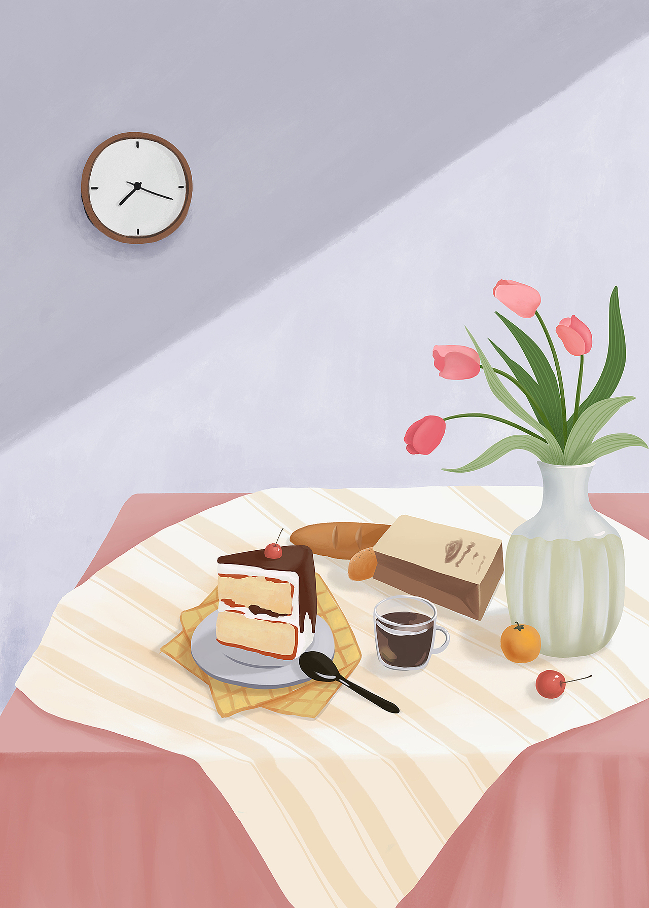 《餐厅静物》系列插画