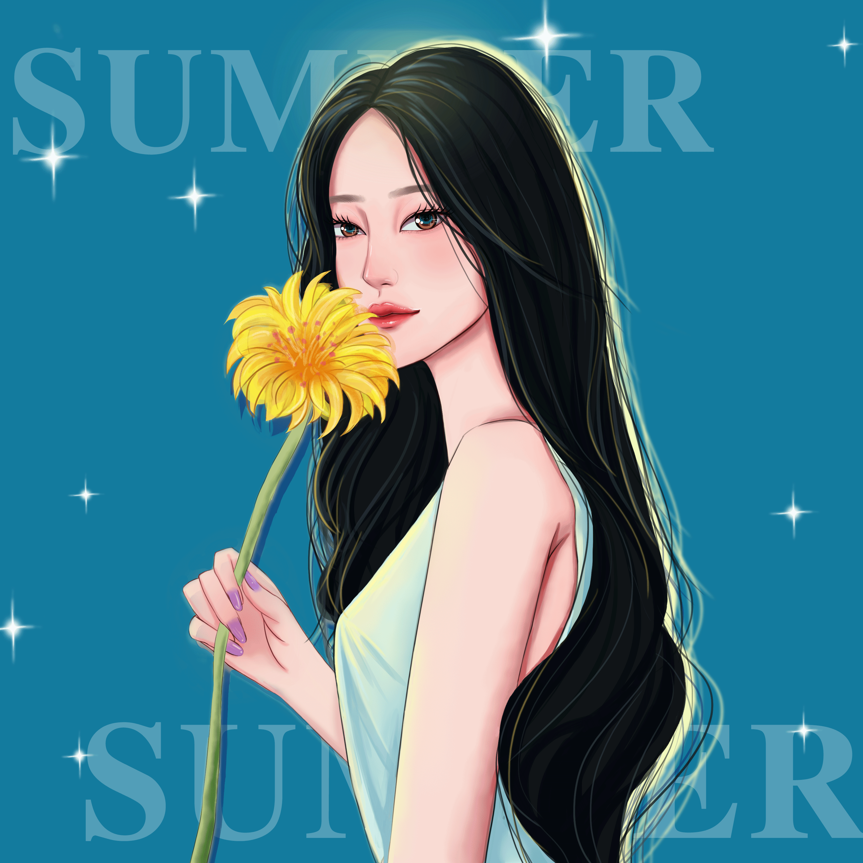夏天（图ZMjU4MjU0MjU2） - 艺术插画 - 站酷设计师与麋小鹿的邂逅原创素材 - 站酷ZCOOL