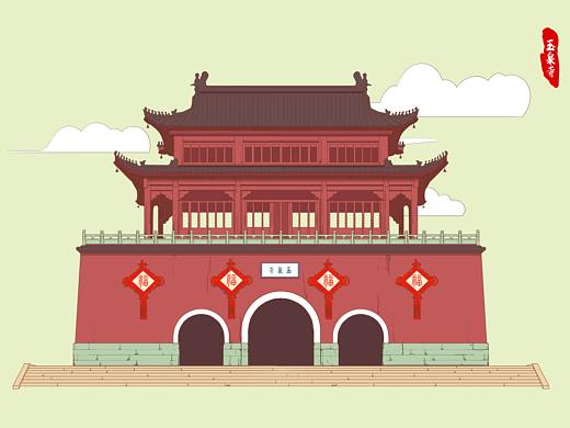 一组手绘建筑