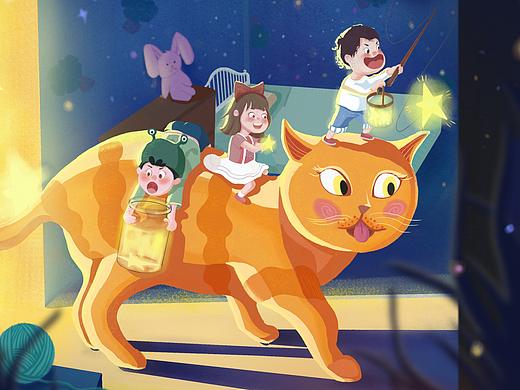 原创插画/猫咪会在你看不见的地方变成巨人
