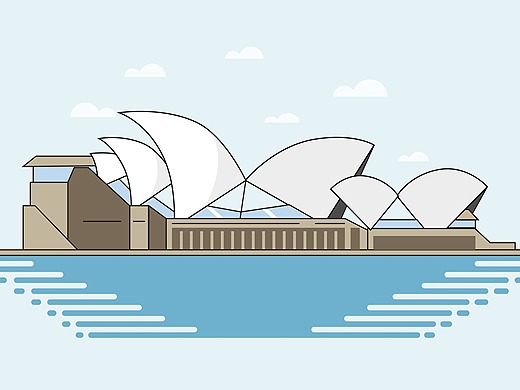 悉尼歌剧院简易插画