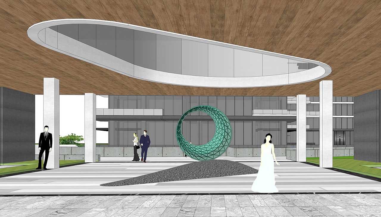 现代高层住宅SU模型下载