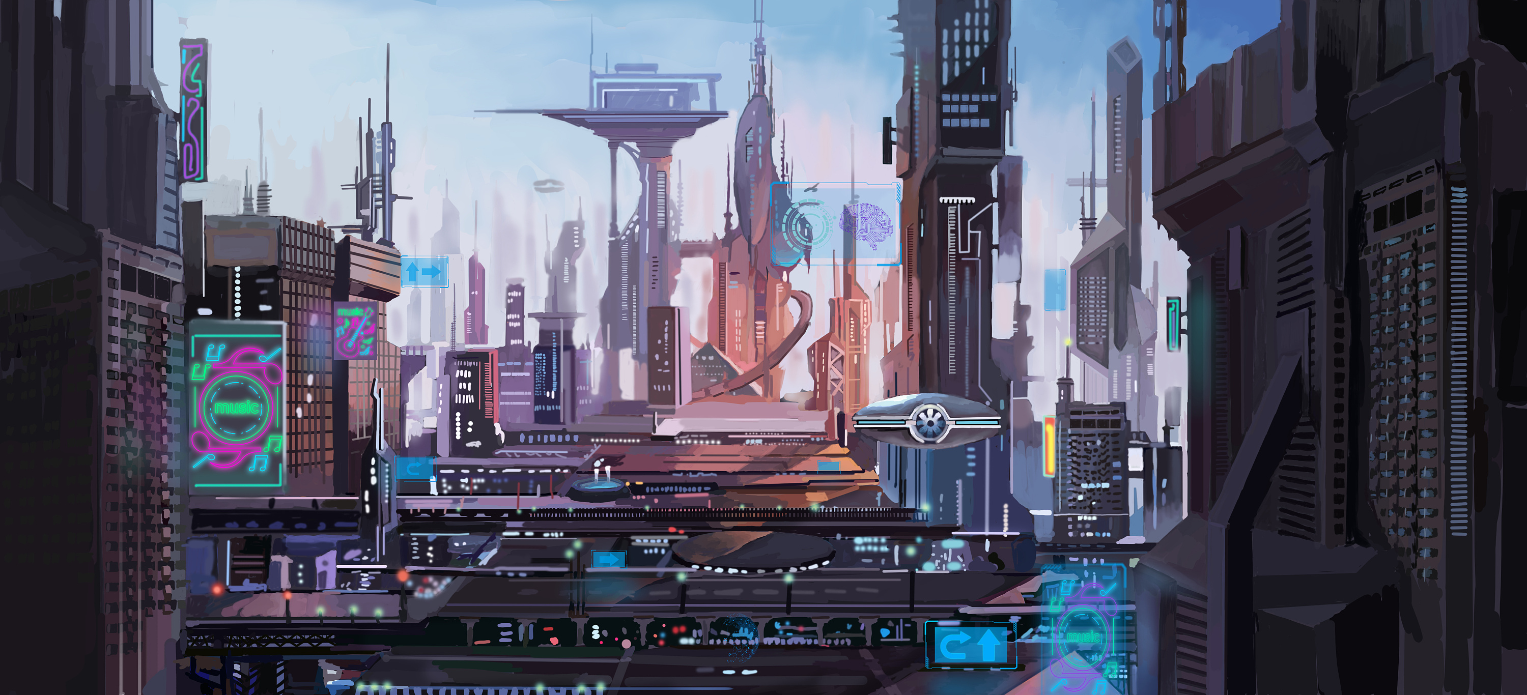未来世界动漫城市图片图片