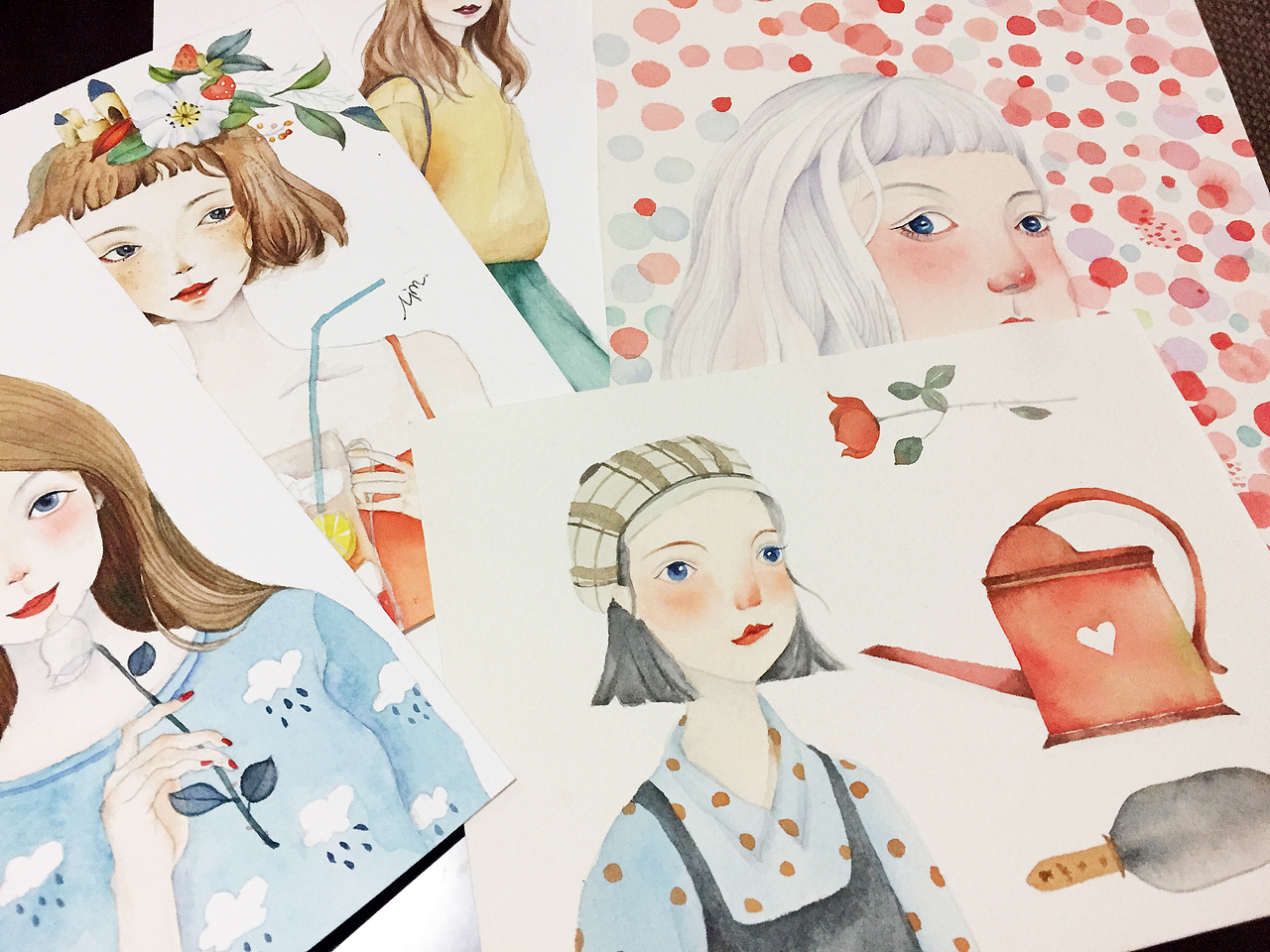 水彩插畫(huà) 小美女（圖ZNjgyMTgzNTY=） - 創(chuàng)作習(xí)作 - 站酷設(shè)計(jì)師原味兒貓?jiān)瓌?chuàng)素材 - 站酷ZCOOL