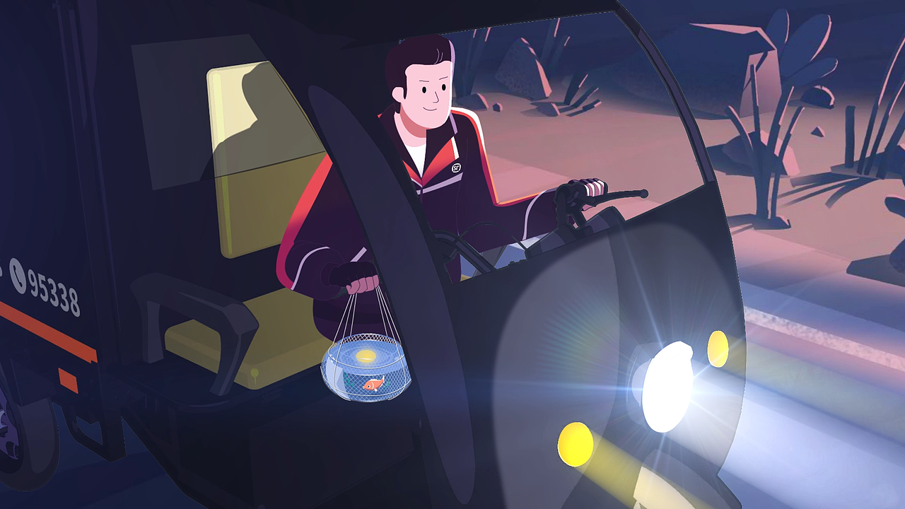 插画风格MG动画-二三维结合-顺丰