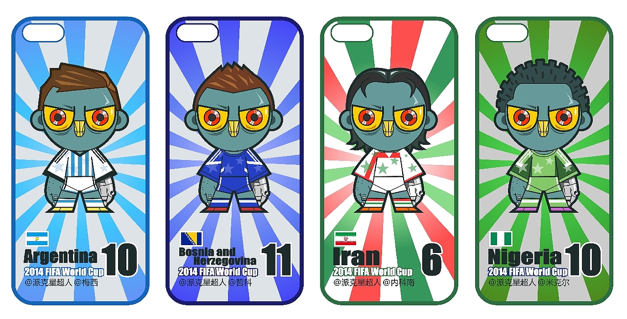 #金牙娃娃#2014年巴西世界杯32强国家队球星插画#手机壳#（图ZMTY1ODA4MjA=） - 商业插画 - 站酷设计师派克星超人原创素材 - 站酷ZCOOL