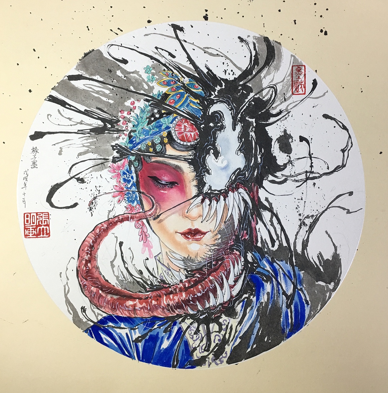 中国风《毒液》（图ZMTM3NTc2OTEy） - 绘画 - 站酷设计师空明007原创素材 - 站酷ZCOOL