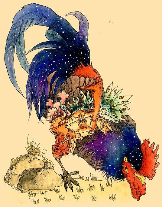 水彩公鸡台历（图ZNjg1MDY0NTY=） - 商业插画 - 站酷设计师喻易阳原创素材 - 站酷ZCOOL