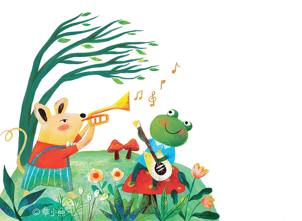 出版社合作项目 儿童绘本封面插图绘制 手绘 拼贴