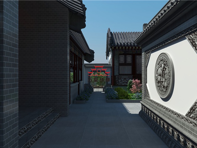 现代仿古中式四合院中的砖雕装饰艺术欣赏
