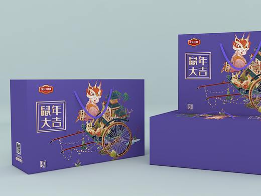 香肠零食包装盒、鼠年包装、节日插画包装、超市礼盒