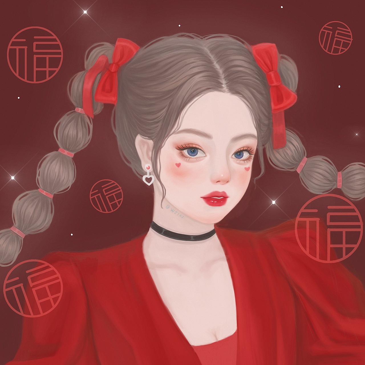 春节头像甜酷少女