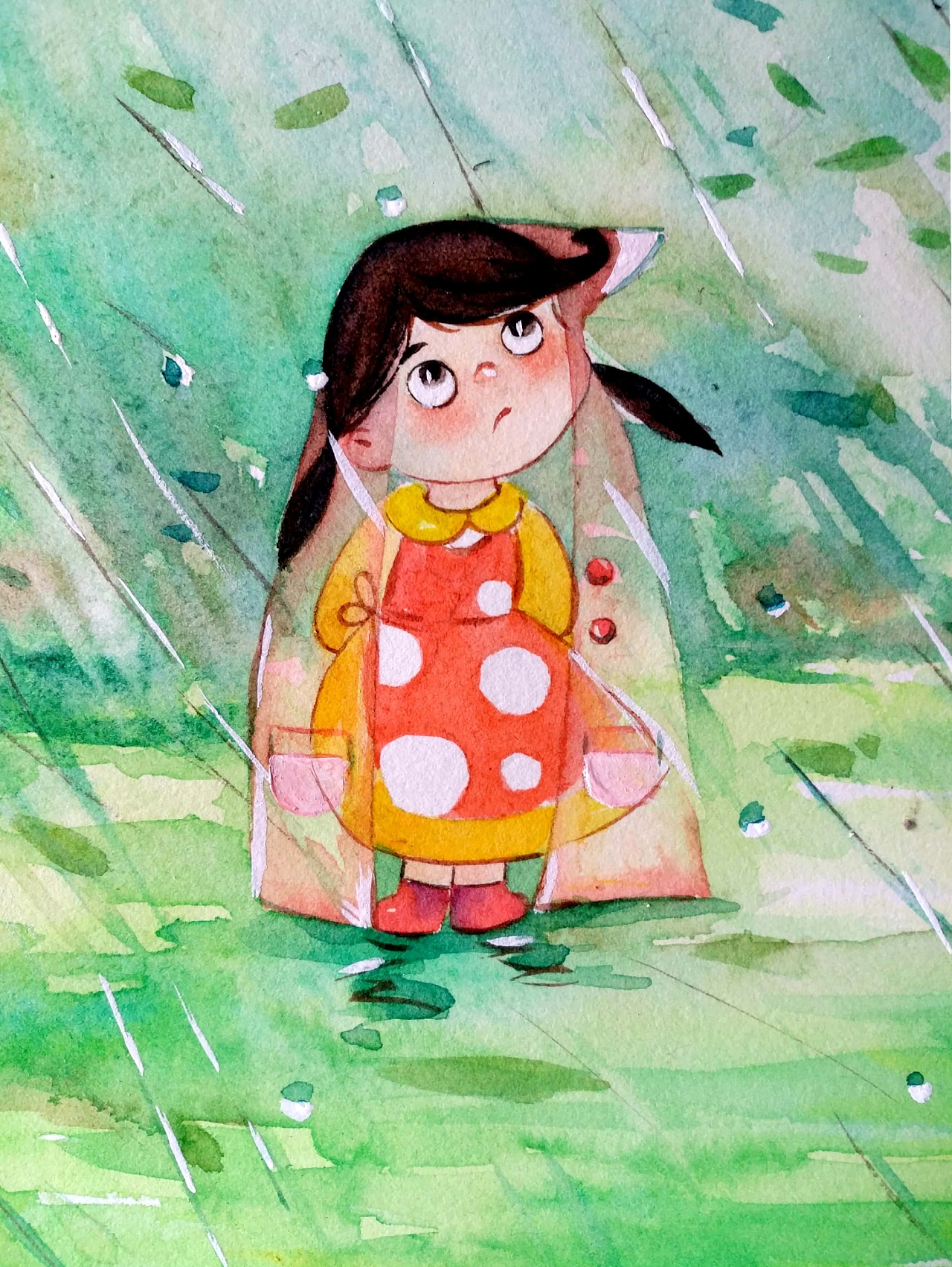 下雨天。|插画|创作习作|Pooker - 原创作品 - 站酷 (ZCOOL)