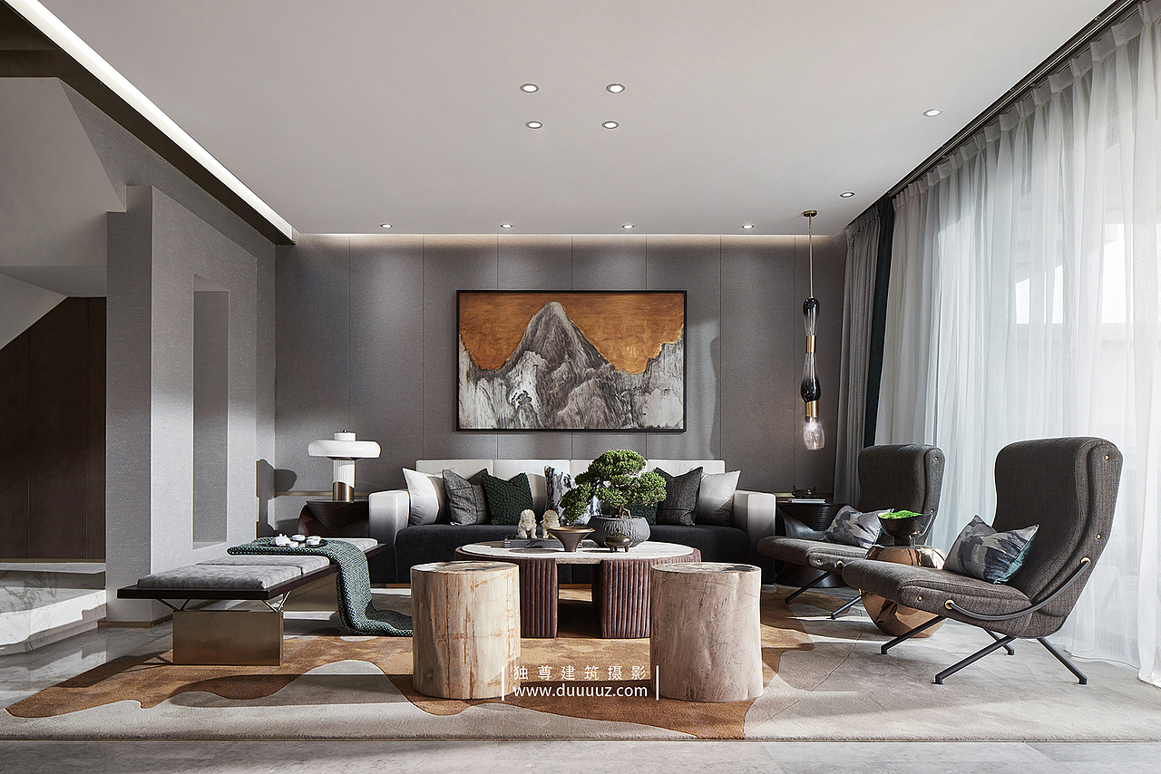 独尊建筑摄影 : 成都北大资源·紫境东来府别墅--上叠