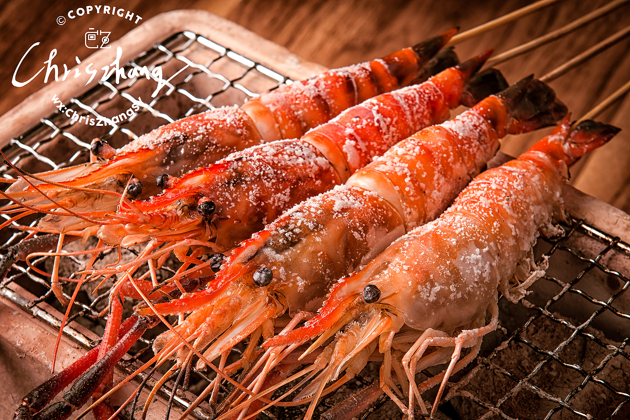 长沙烧烤罗氏虾拍摄,椒盐罗氏虾摄影
