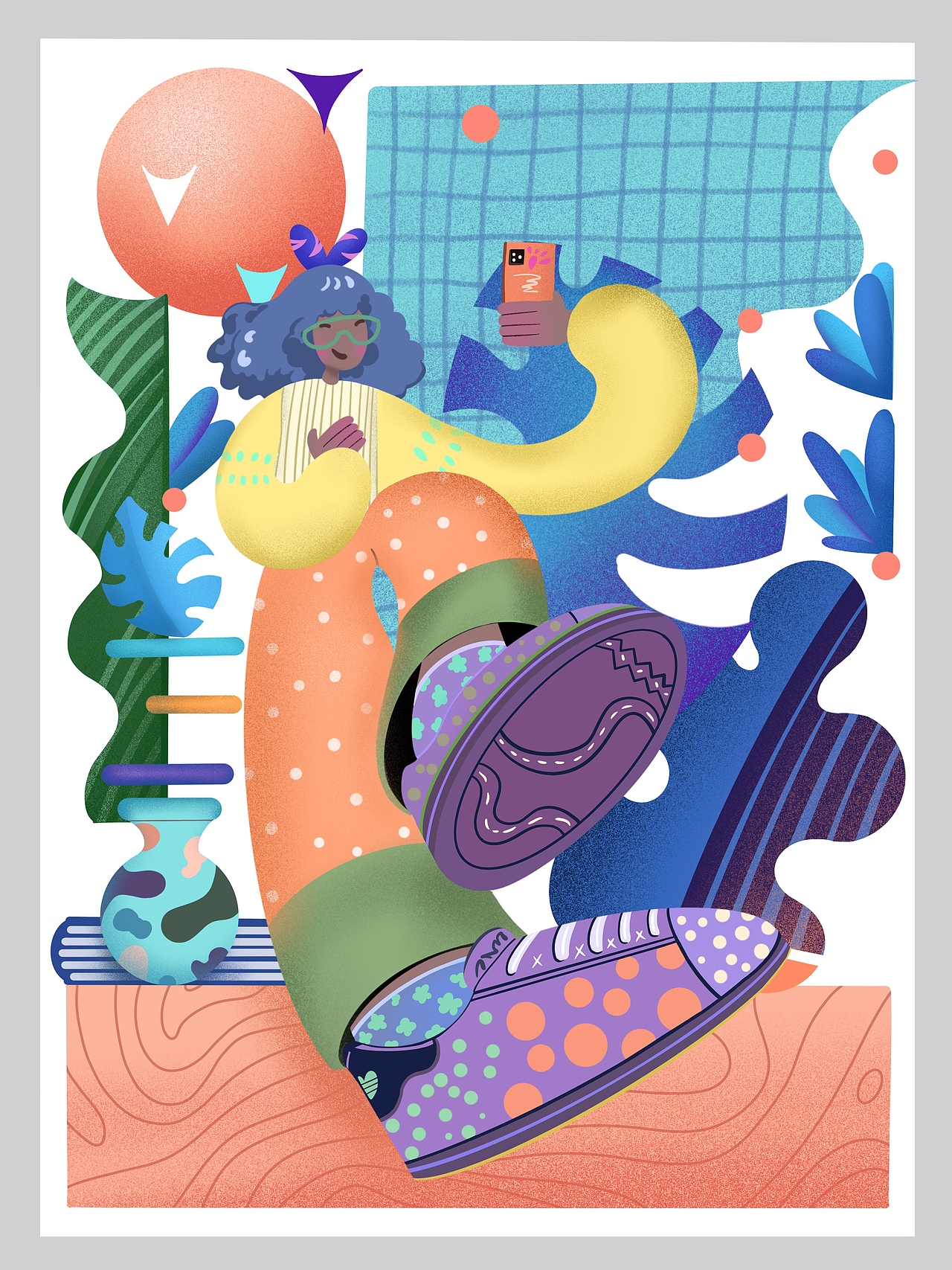 扁平风基底插画