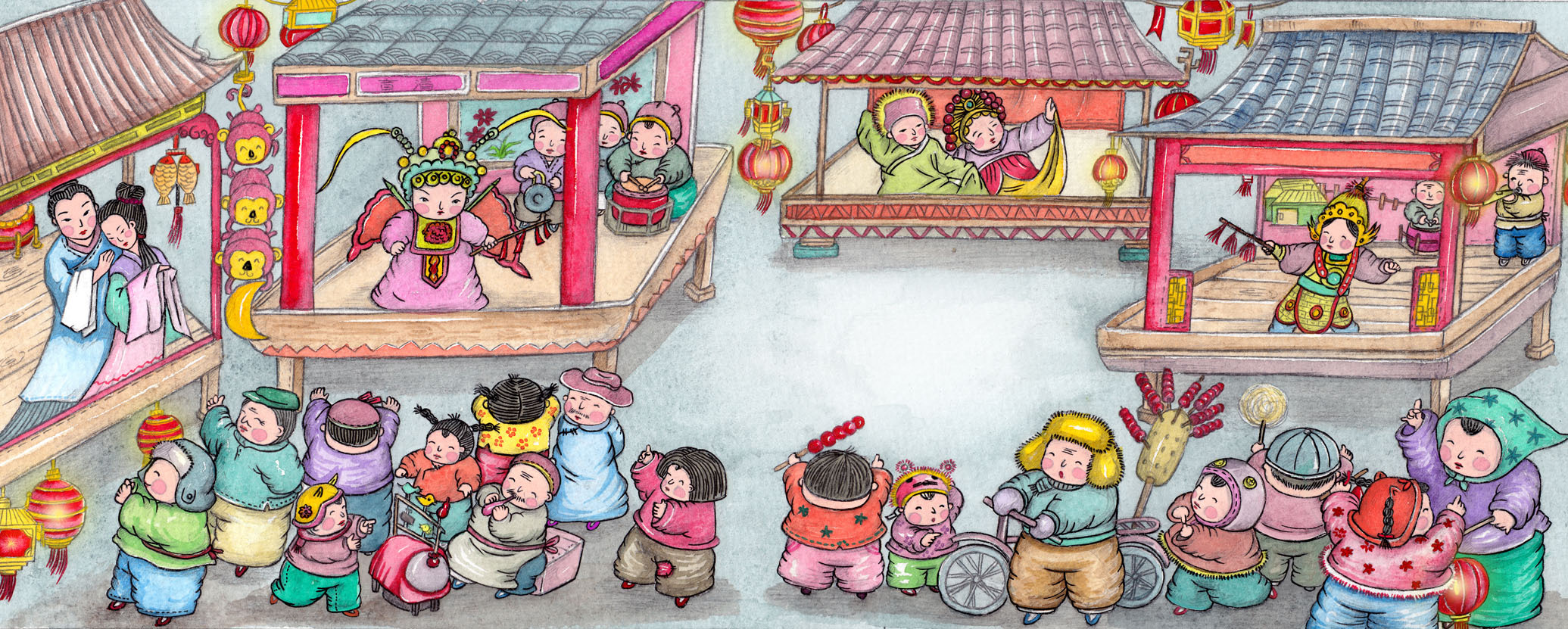 《元宵节》|插画|儿童插画|石子儿绘本工作室 - 原创作品 - 站酷