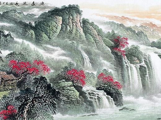 有格调的办公室,用以山水画点缀,凸显高贵气质