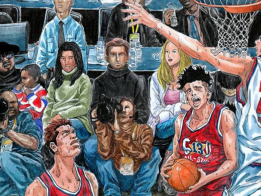 福田吉兆空中闪躲拉杆上篮